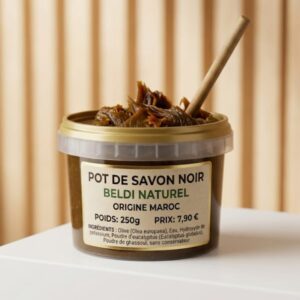 Pot de Savon Noir Beldi Naturel — Origine Maroc, 500 g